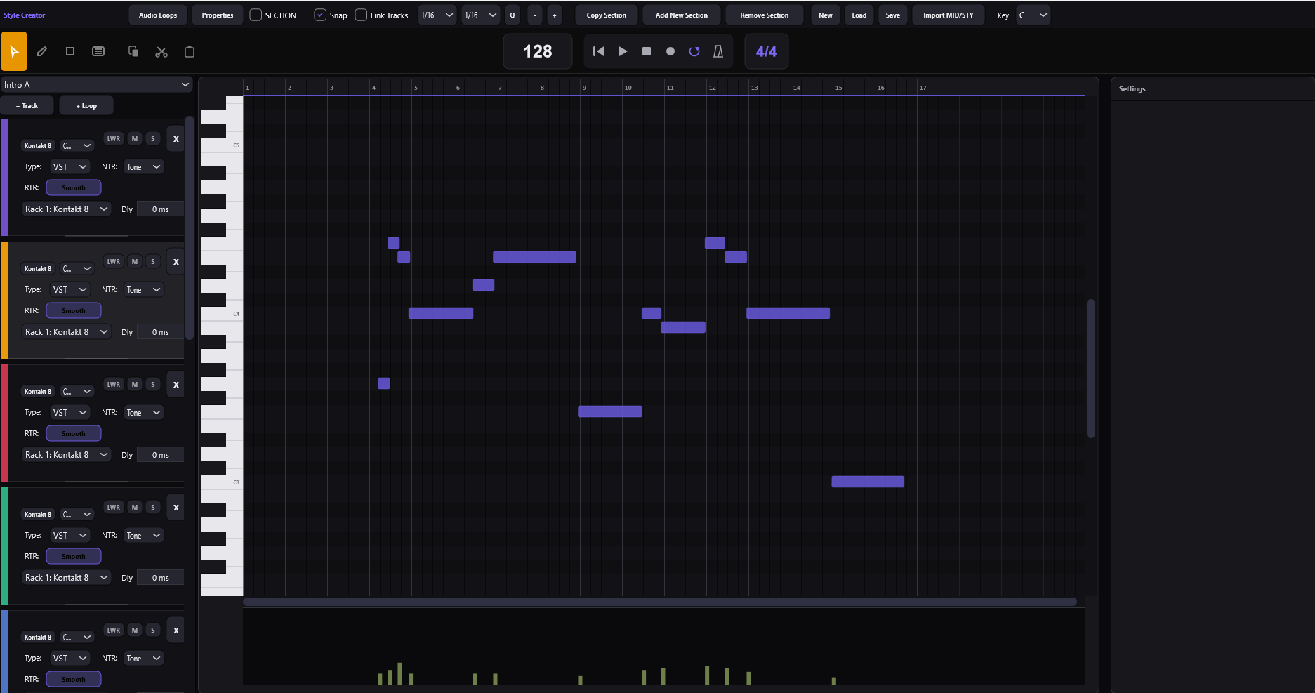 Iconic Style Creator MIDI editor